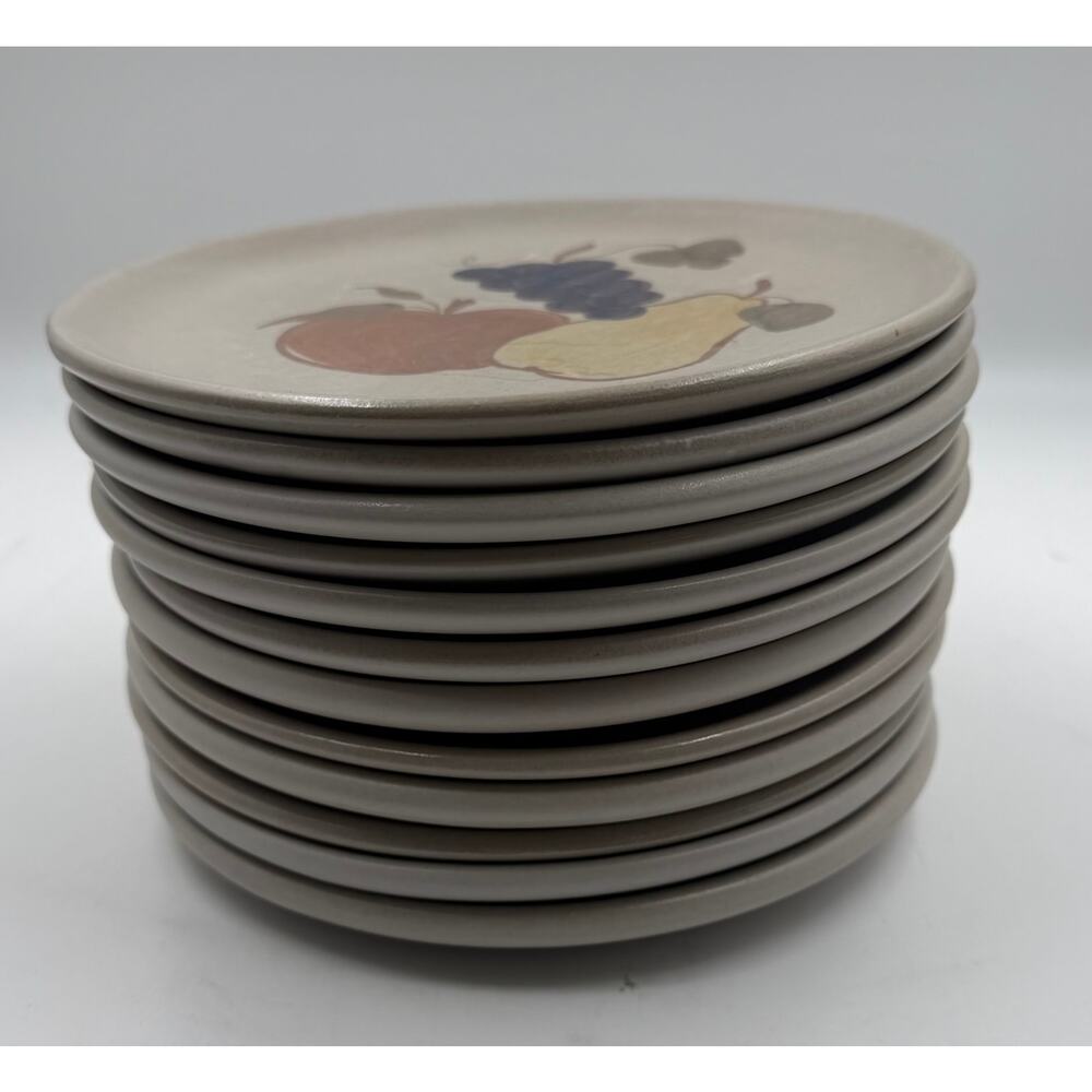 VTG Set of 12 Chatham Potters Pottery Country Harvest Fruit 7 1/2" Salad Plate - Picture 3 of 4